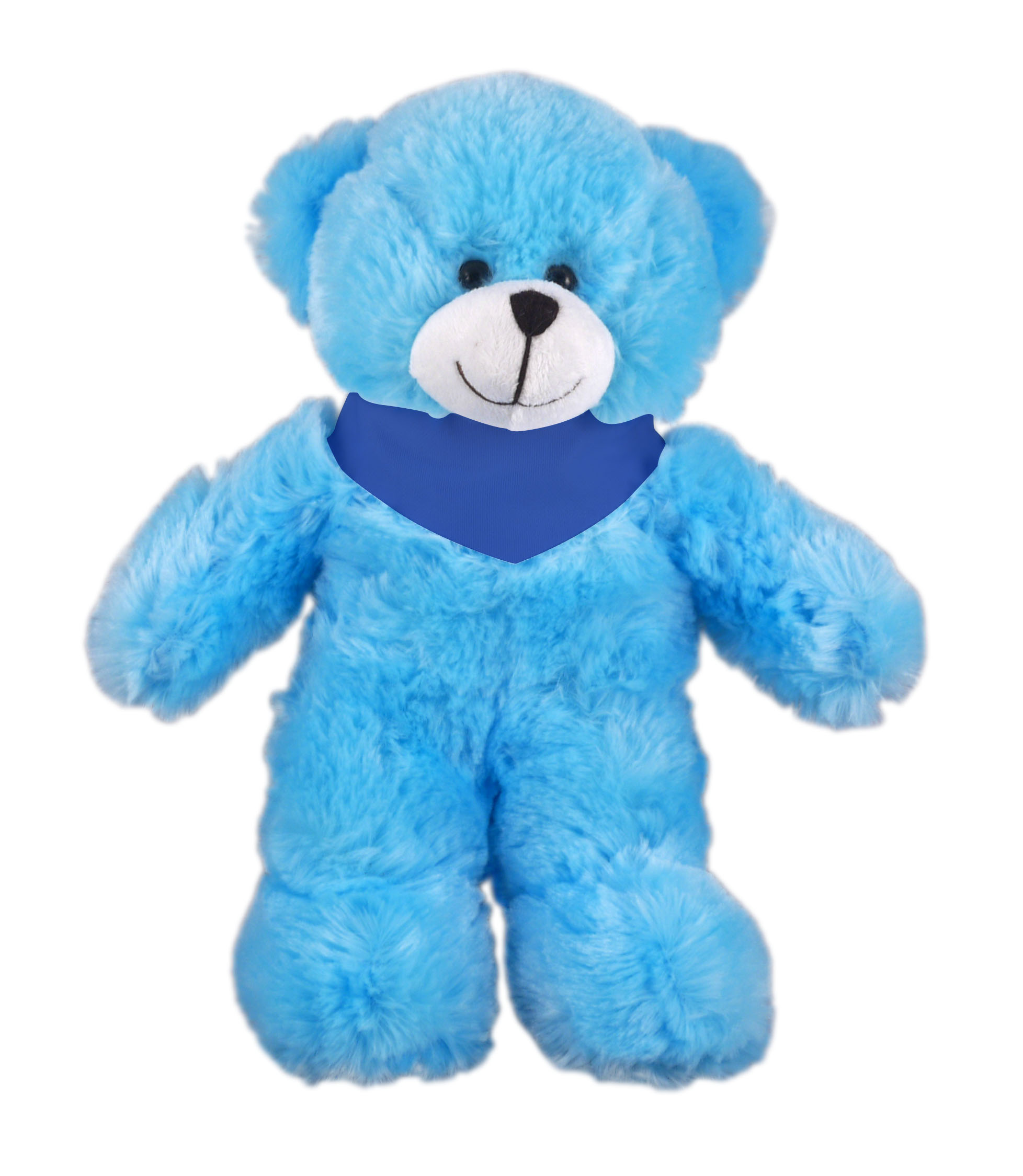 Soft Plush Stuffed Blue Bear with Bandana 5
