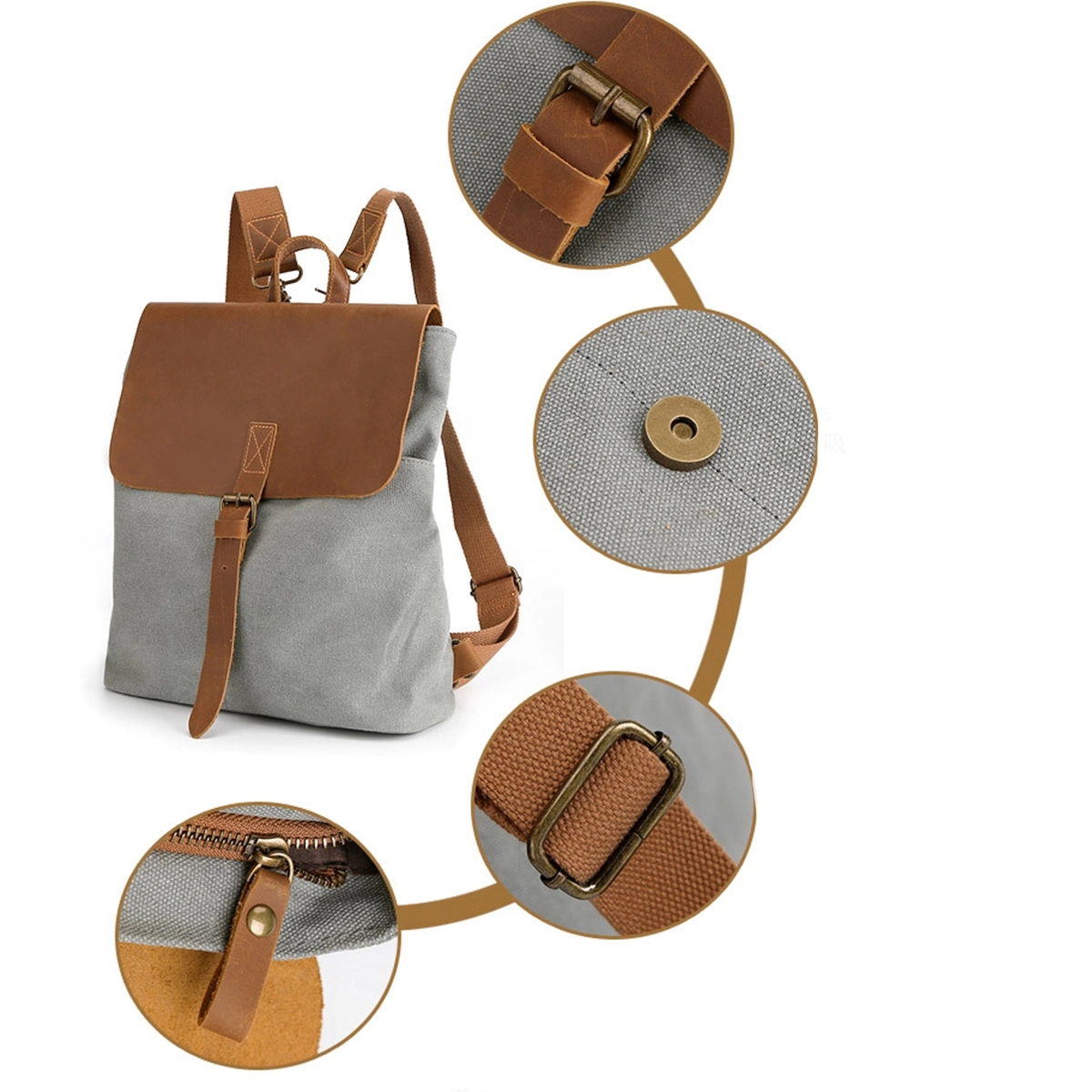 Canvas One Shoulder Crossbody Backpack 4