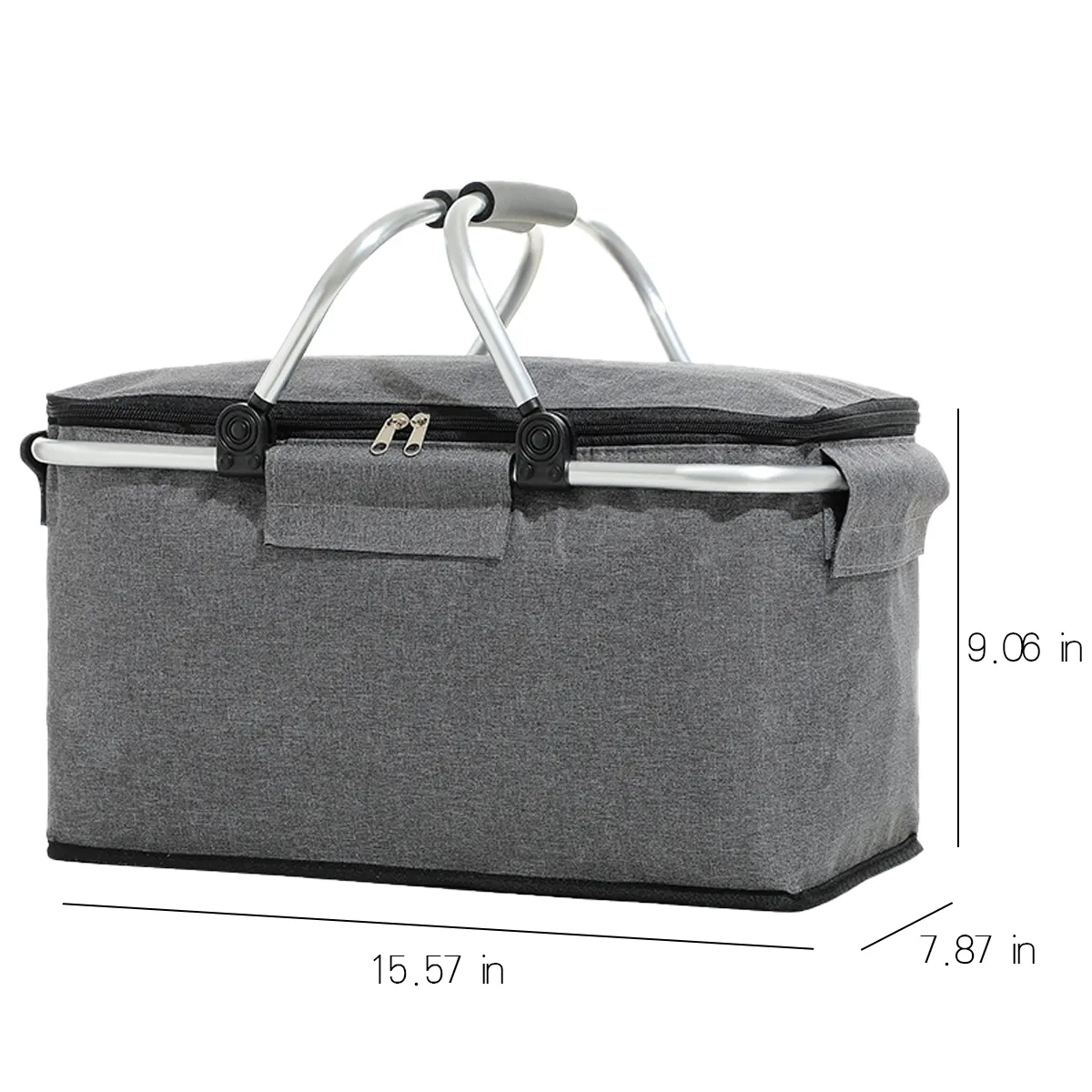 Insulated Folding Picnic Basket Travel Camping Shopping Bag 8