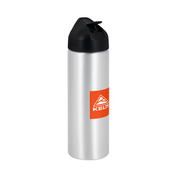 EasyFlow Recycled Aluminum Bottle w Straw Lid, custom water bottle with logo imprint 77