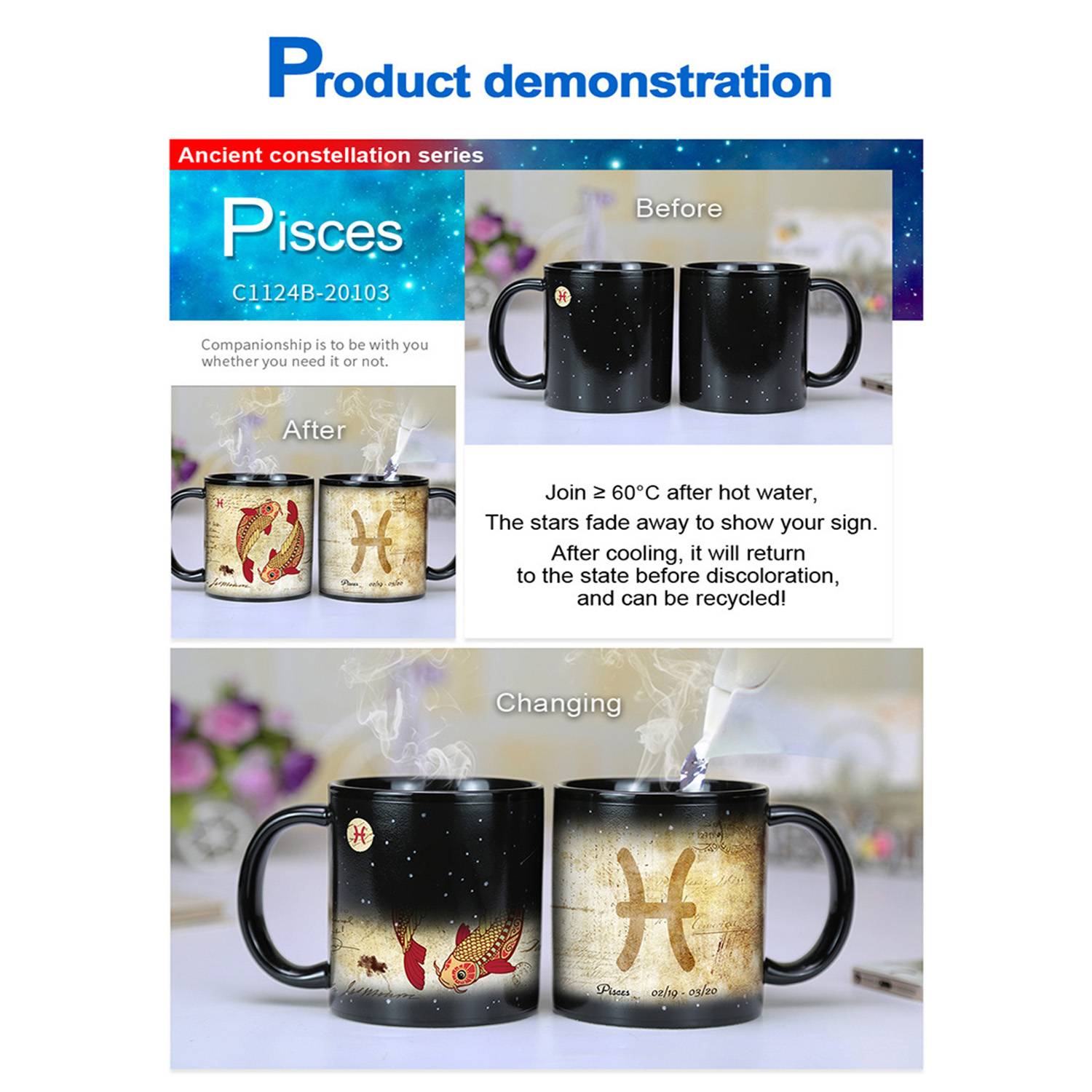 11oz Color-Changing Ceramic Zodiac Mug for Astrology Lovers 5