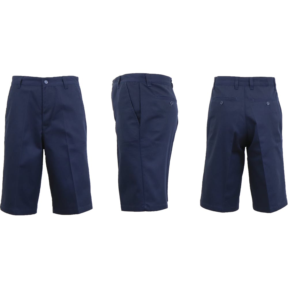 Men's Uniform Shorts - Sizes 38 Navy Flat Front Twill 2