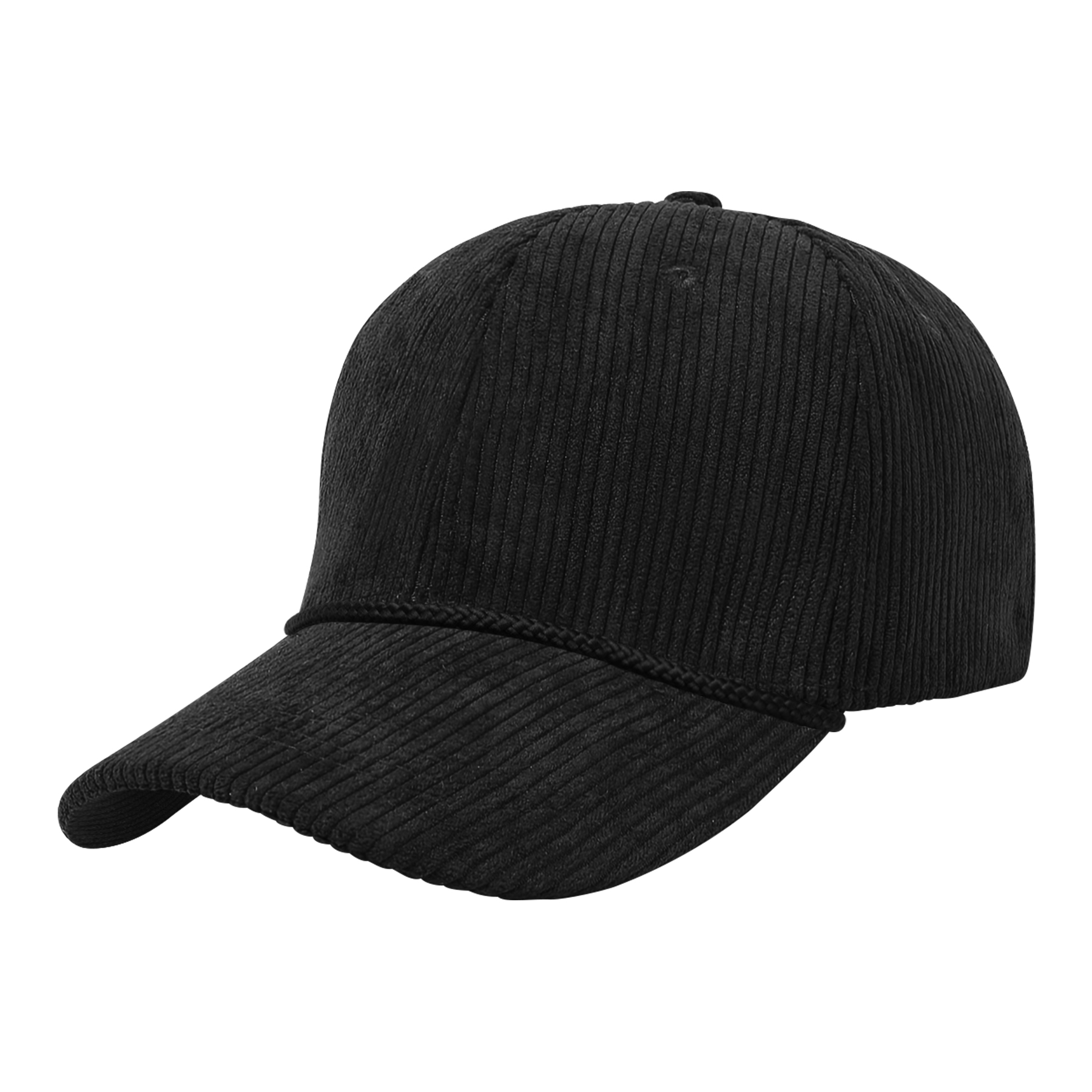 Embroidery 6 Panel Unstructured Corduroy Baseball Cap With Rope 12