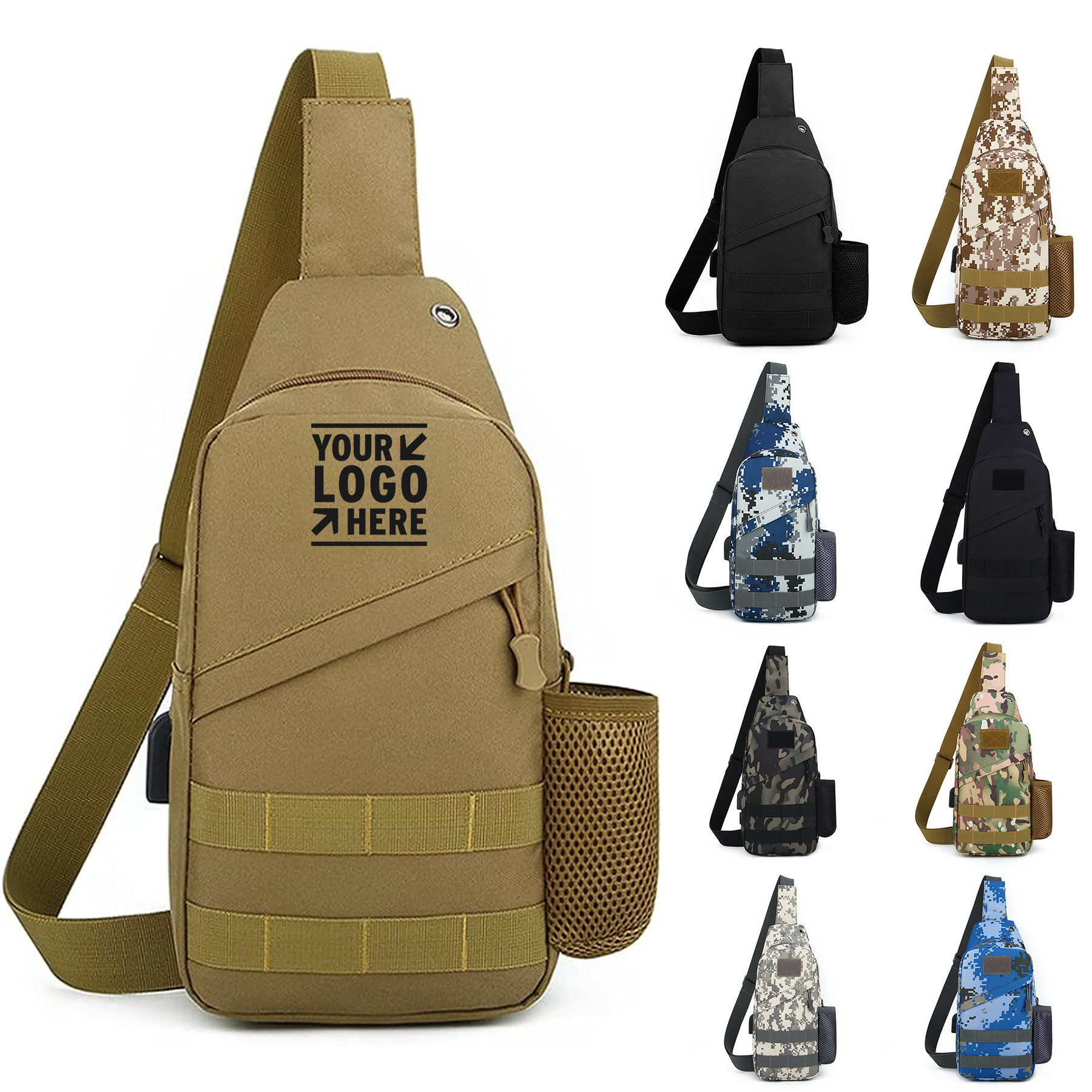 800D Military Nylon Oxford Tactical Sling Crossbody Bag Utility EDC Chest Pack Shoulder Daypack