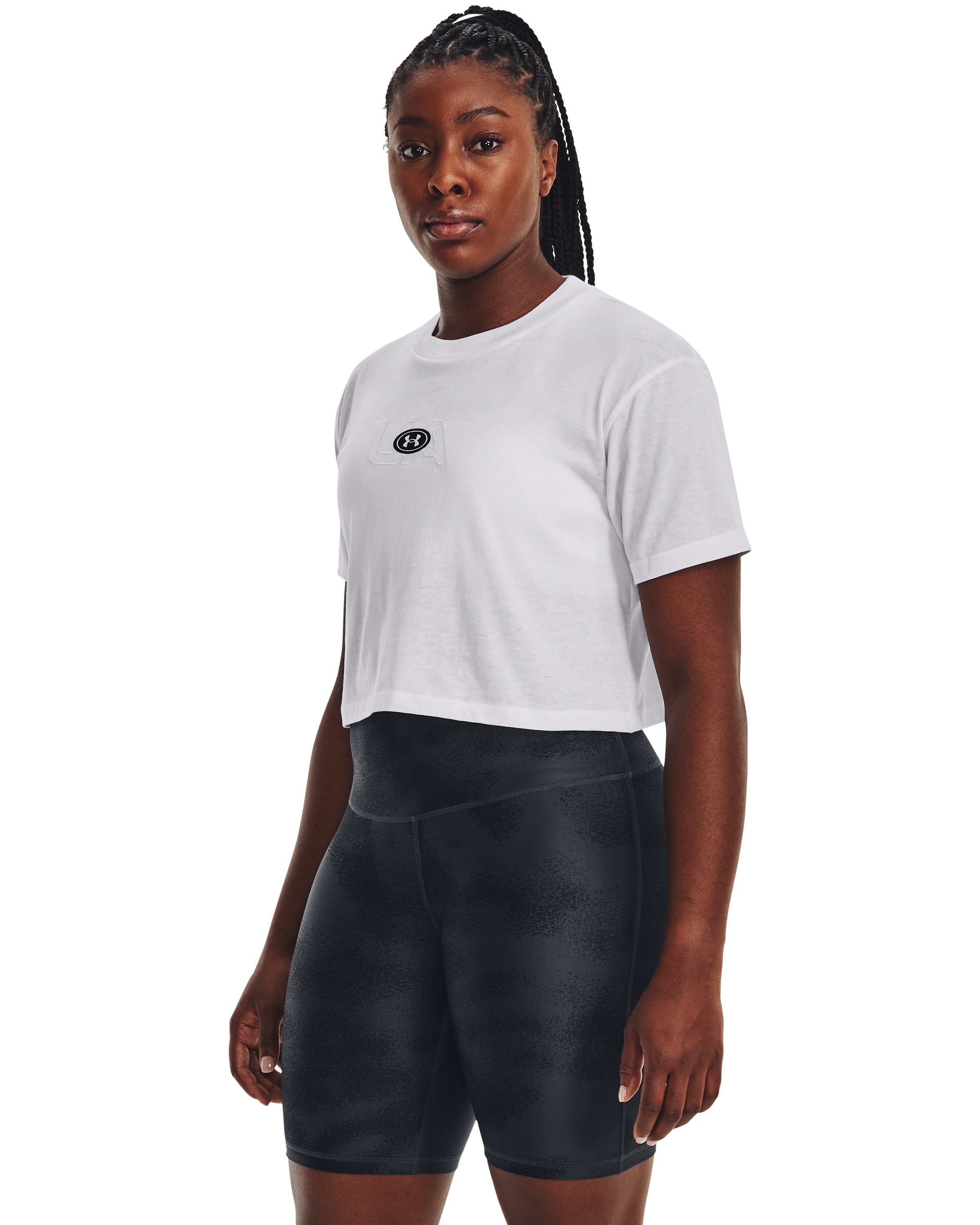 Women's UA Branded Logo Crop Short Sleeve  1