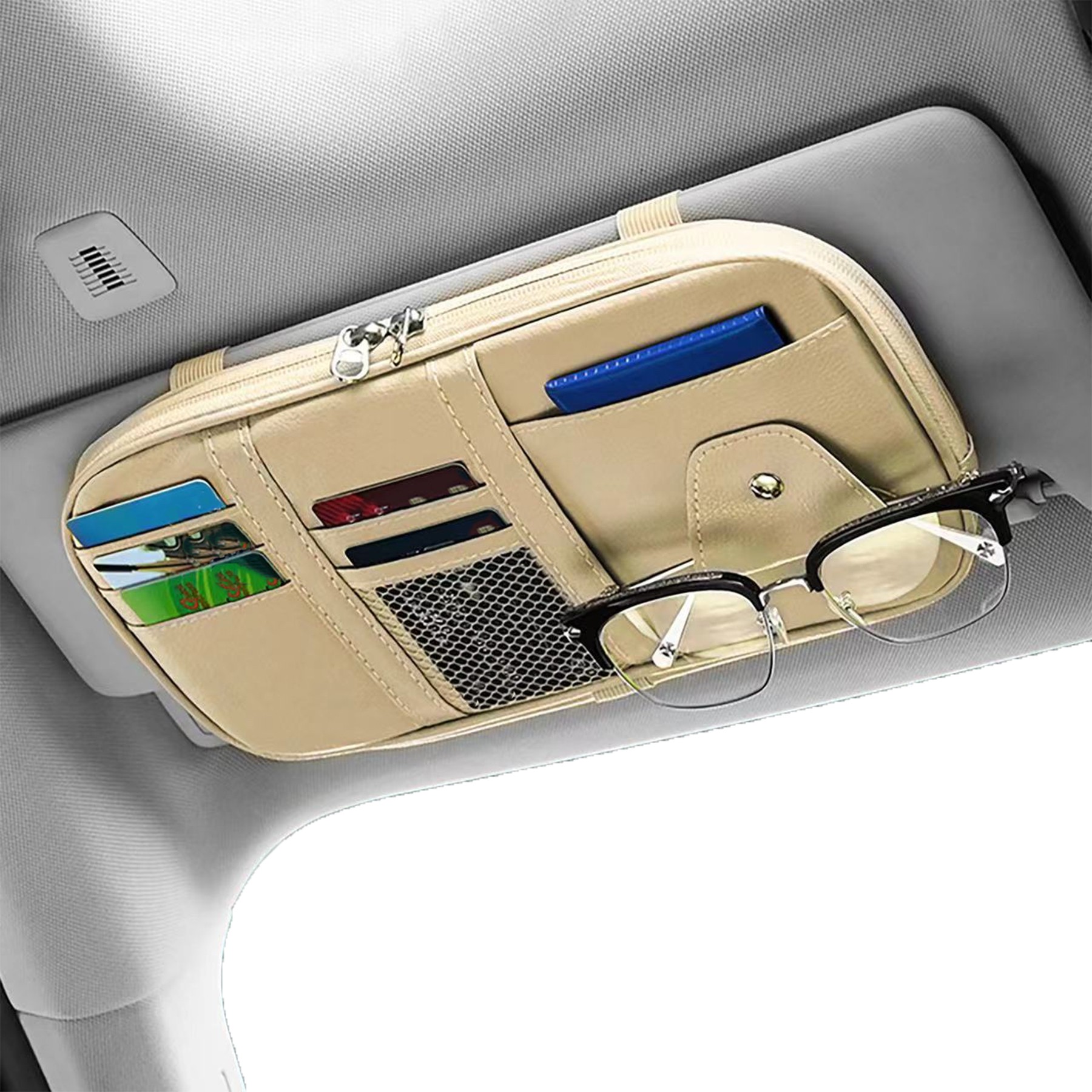 Net Zipper Car Sun Visor Organizer 2