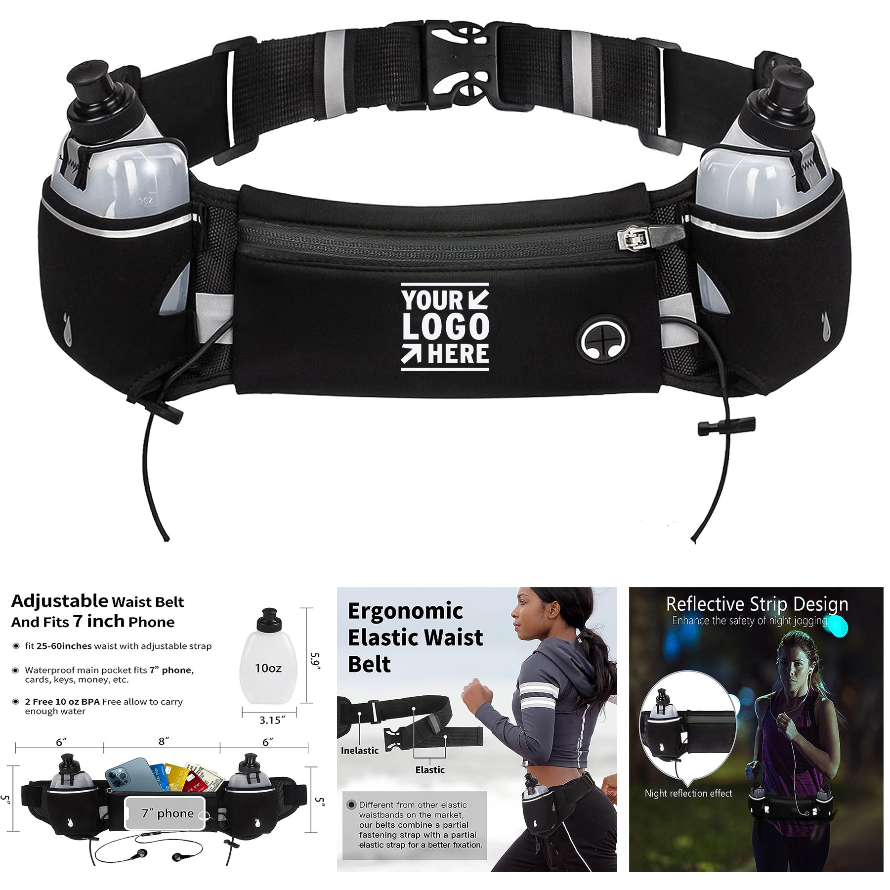 Men Women Upgraded Running Hydration Water Bottle Holder Pouch Belt 1