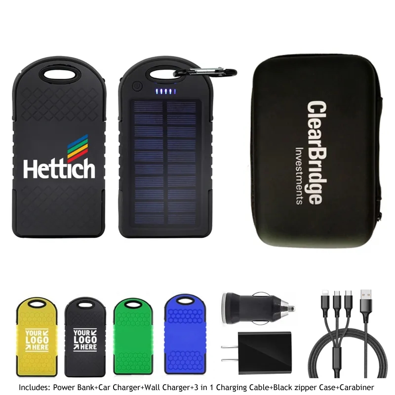 Traveler Waterproof Solar Power Bank Gift Set 3