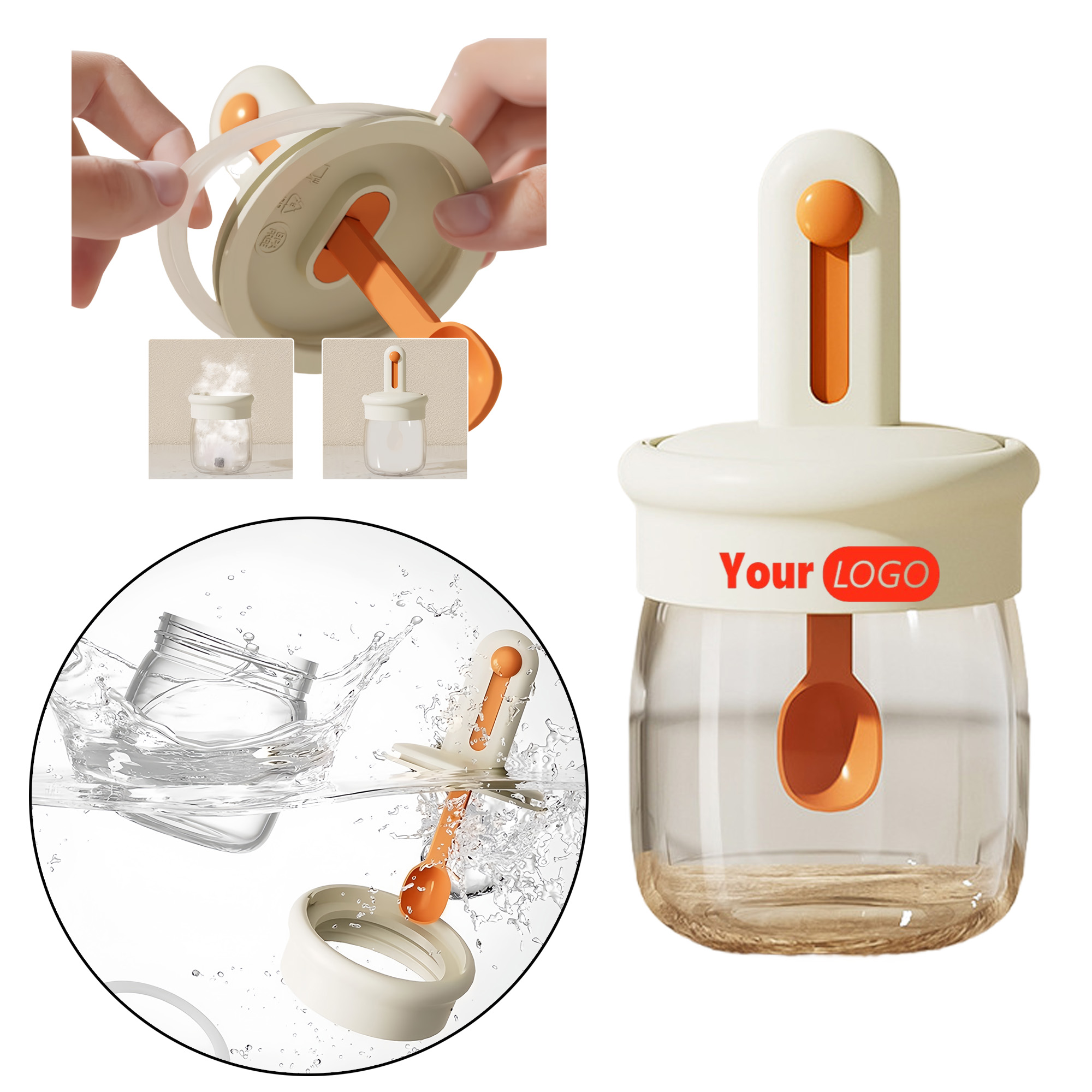 Spoon Lid Integrated Seasoning Jar 2