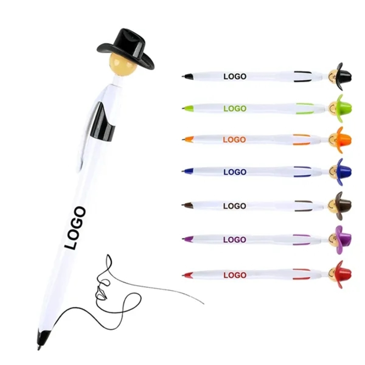 Cartoon Figure Hat Topper Ballpoint Pen 2