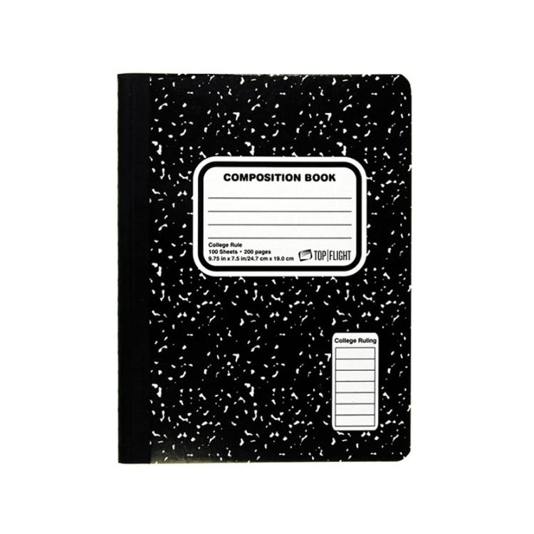 Marbled College Ruled Composition Book - 100 Sheets Black 1