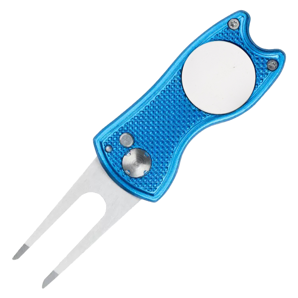 TiTUS® Golf Divot Tool Steel Fork, Alloy Handle & White  Ball Marker