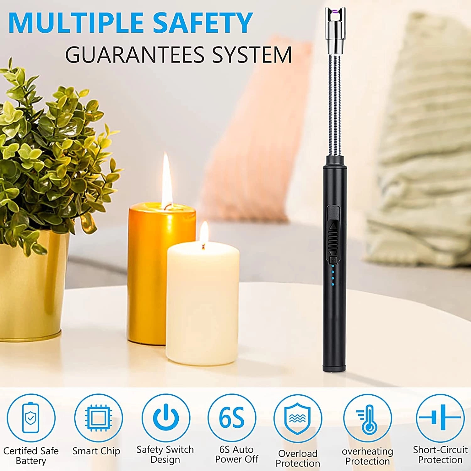 Rechargeable Usb Long Arc Candle Lighters 3
