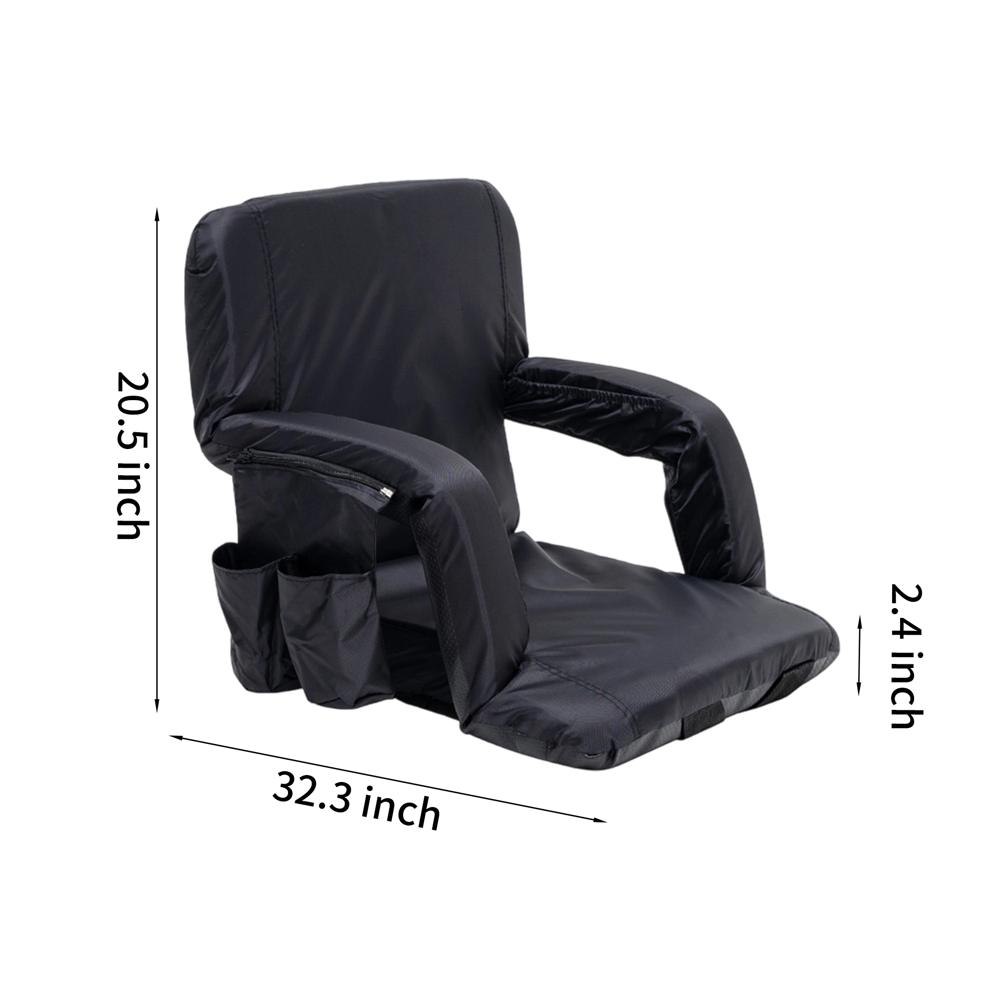 Portable Reclining Stadium Chair with Adjustable Shoulder Straps 3
