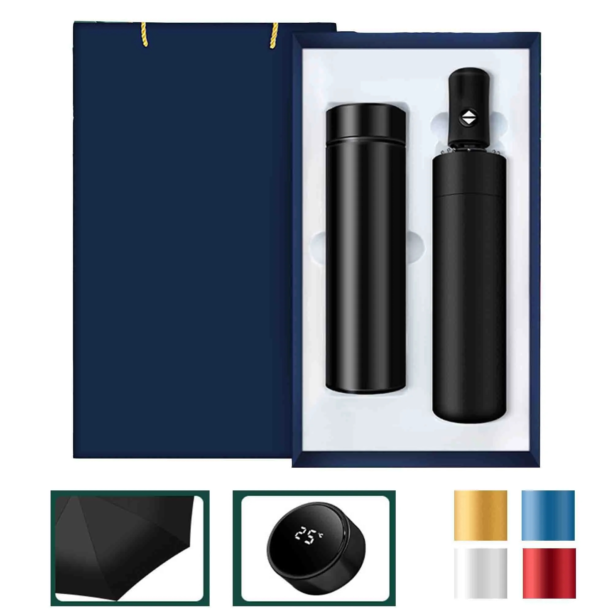Gift Box Set Umbrella Smart Water Bottles Digital Temperatur 3