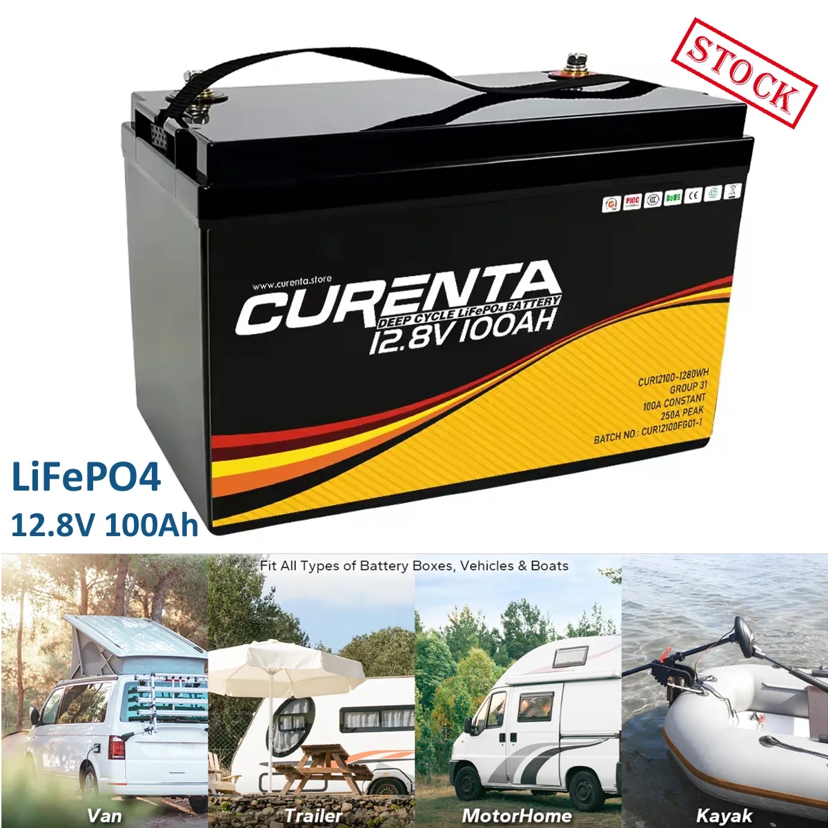 12.8V 100AH Deep Cycle Lithium Battery 4