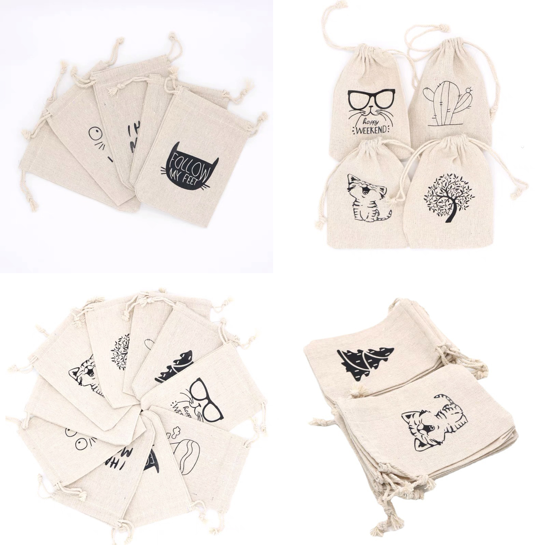 Cactus Pattern Printing Cotton Bags