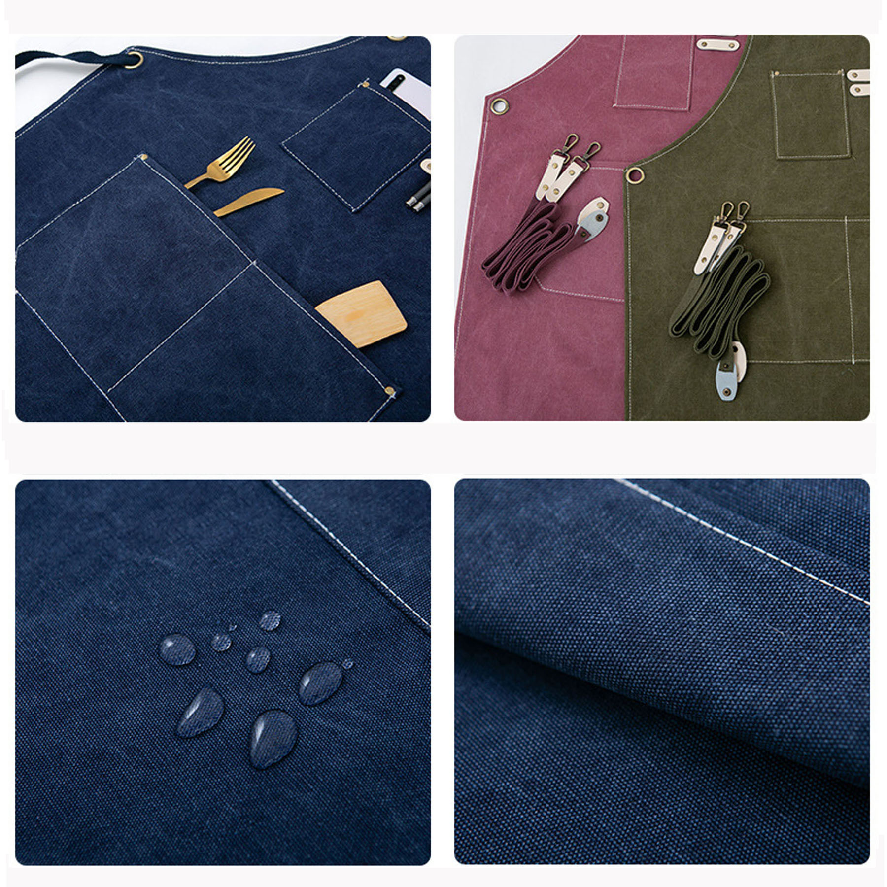 Adjustable Denim Work Apron with Bib 2