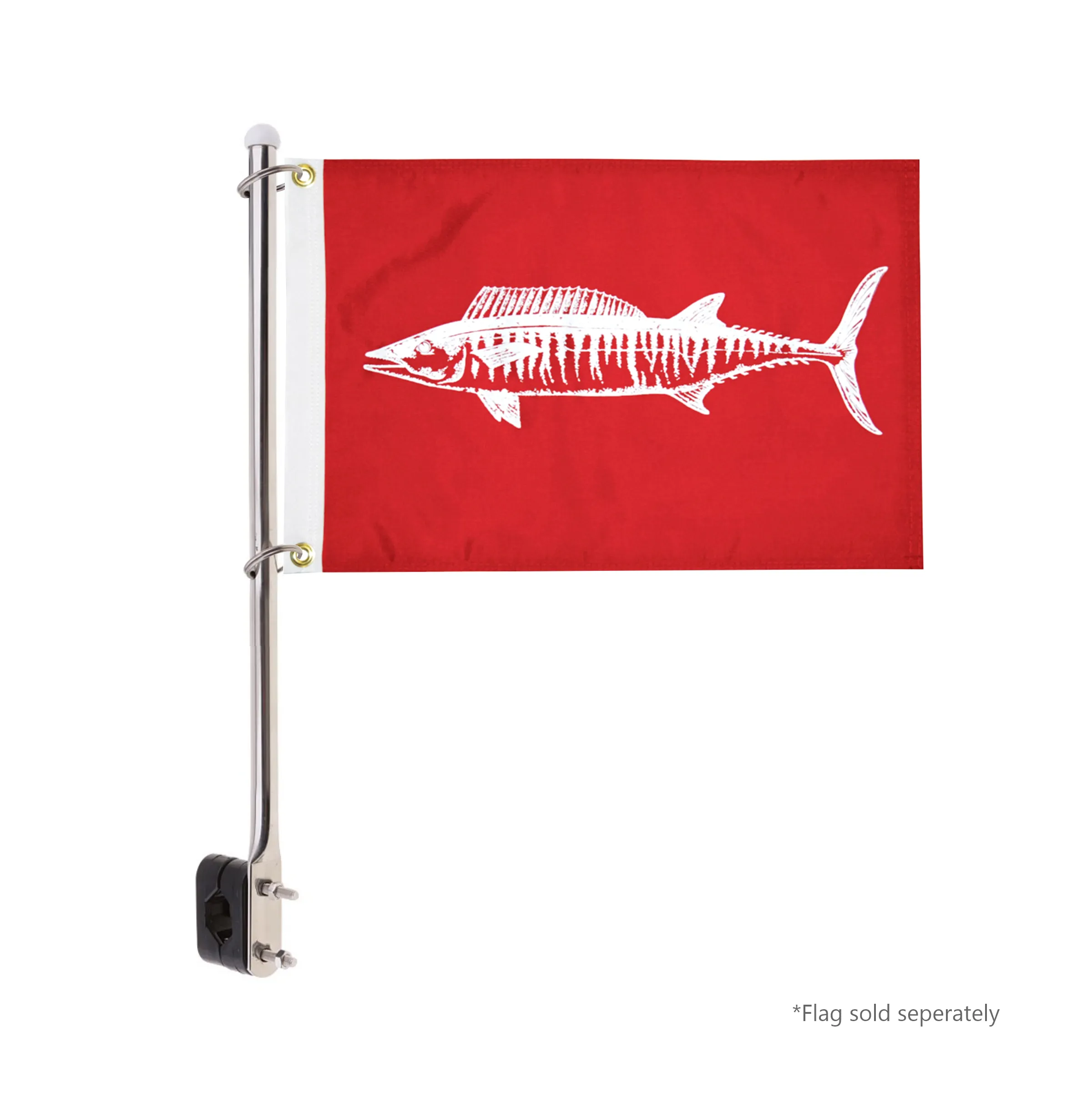 15" Stainless Steel Boat Flag Pole - Style A 2