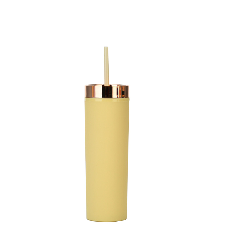16oz Double Layer Plastic Straw Cup / Electroplated Cover 6