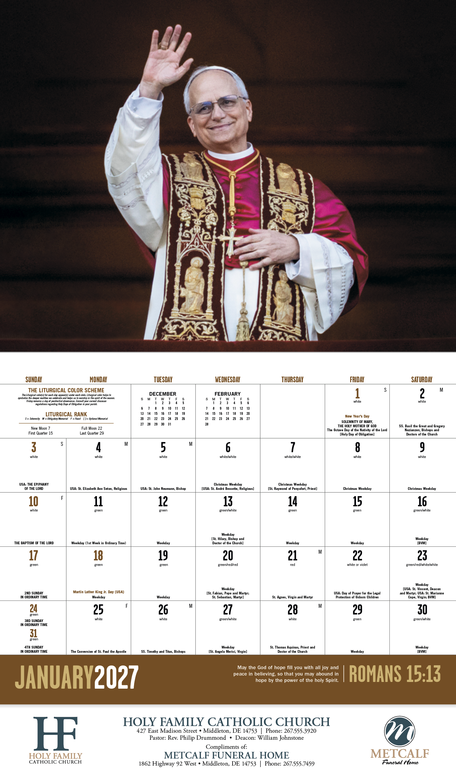 Good Value™ Catholic Spirit - Stapled Calendar 62