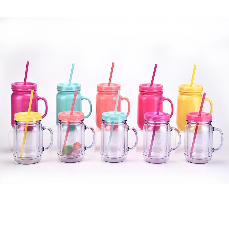 Mason Jar Tumbler Mugs with Lids & Straws 3