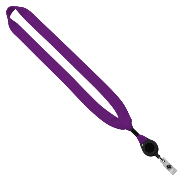 3/4" Cotton Lanyard with Metal Crimp & Retractable Badge Reel 251