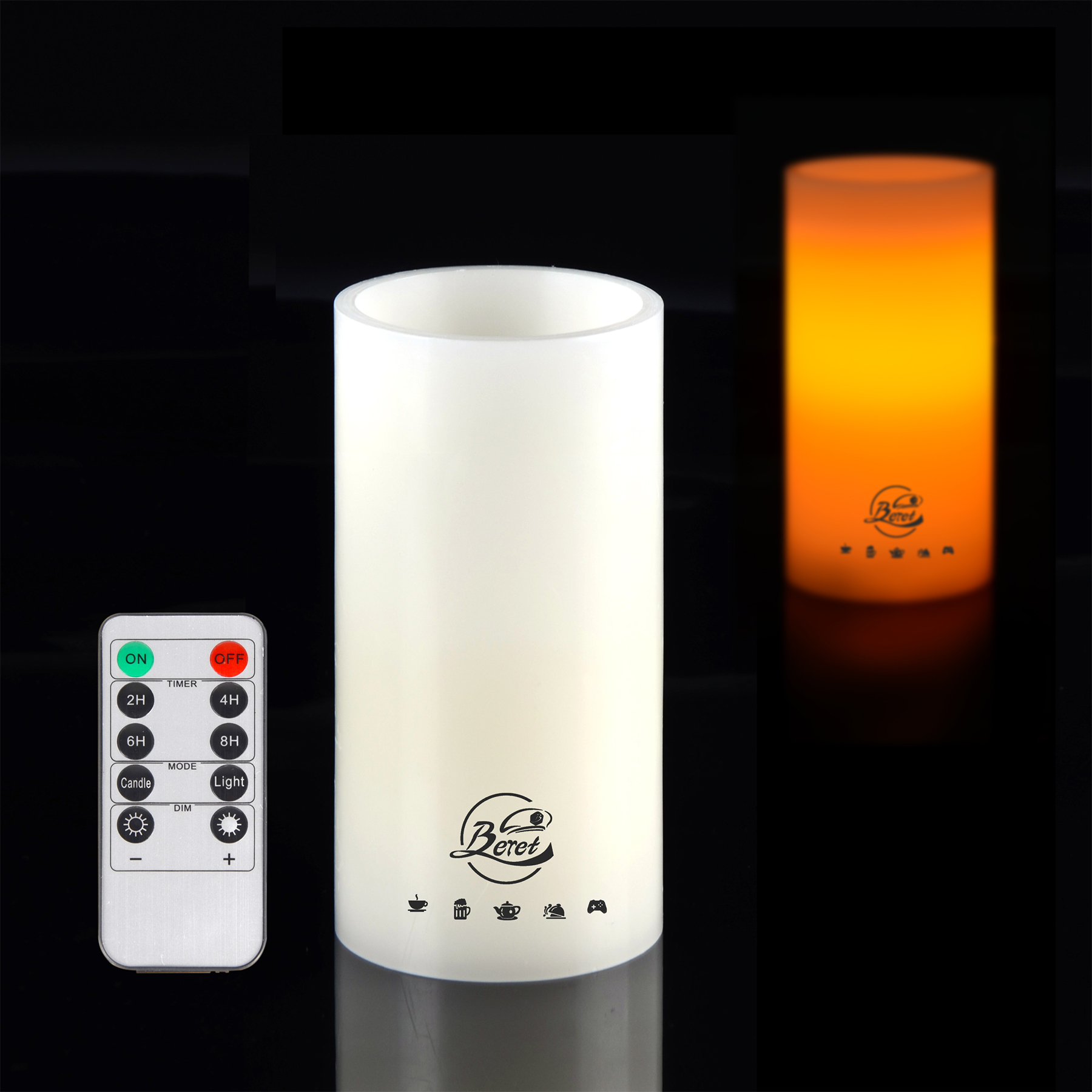 6" x 3" Flickering Luxury Faux Candle With Remote 2