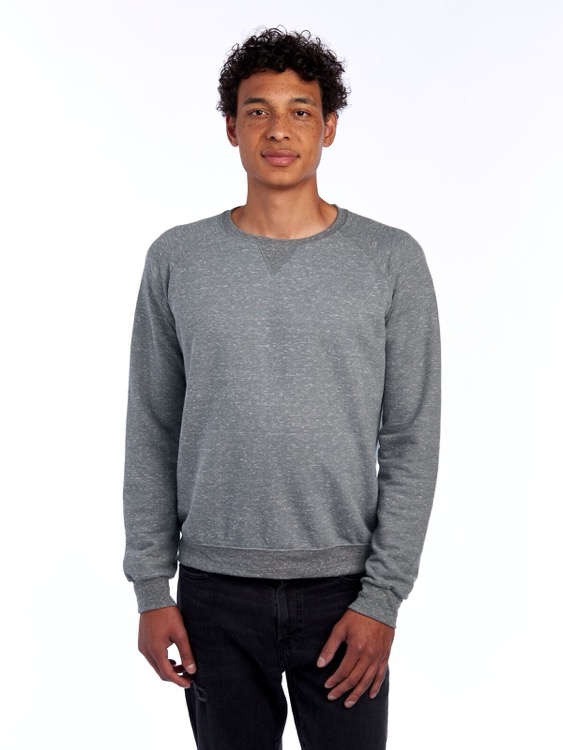 JERZEES Snow Heather Ring-Spun Unisex Raglan Crew 14