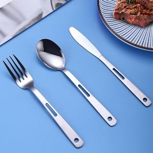 3 In 1 Stainless Steel Flatware Knife Fork Spoon Set With Pouch 15