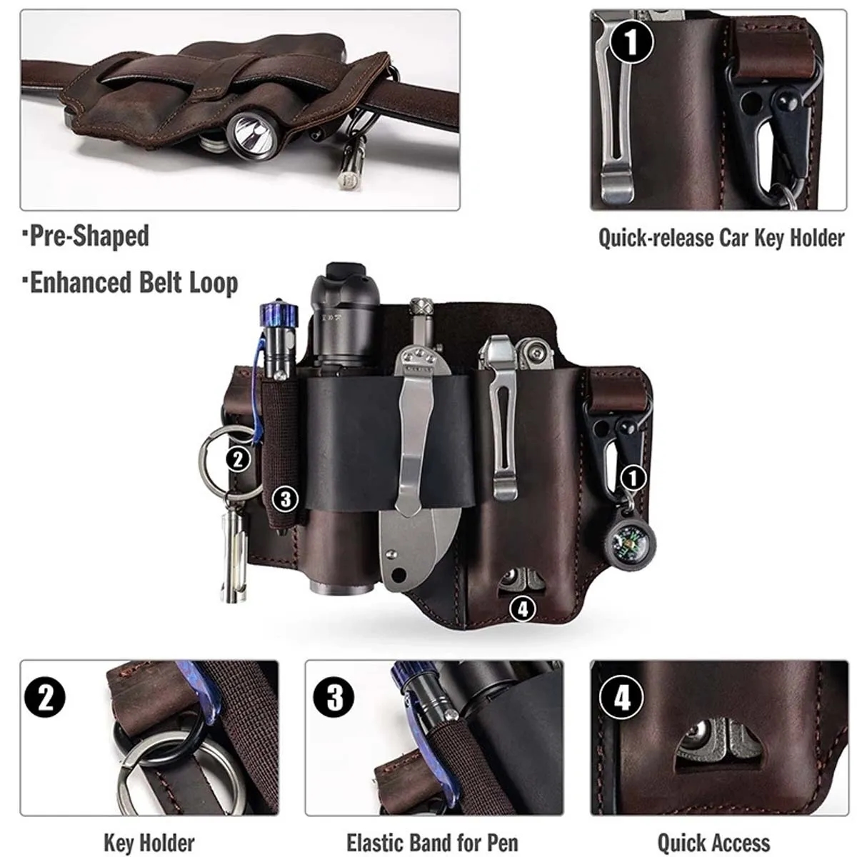 Multitool Leather Sheath for Tool Belt 5