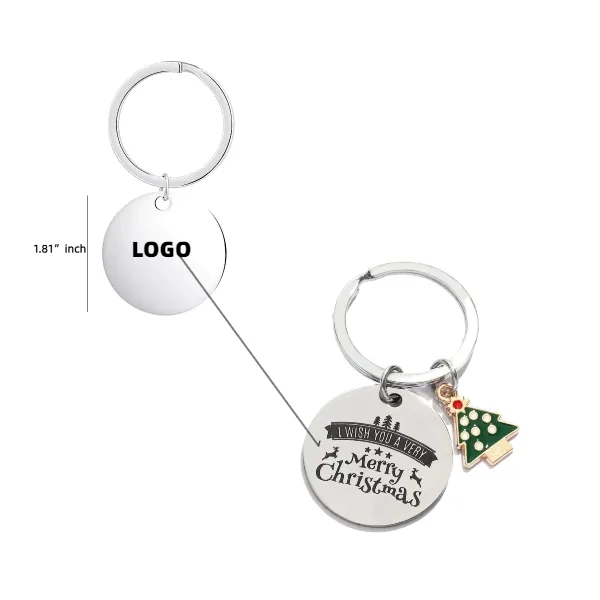 Christmas stainless steel keychain 3
