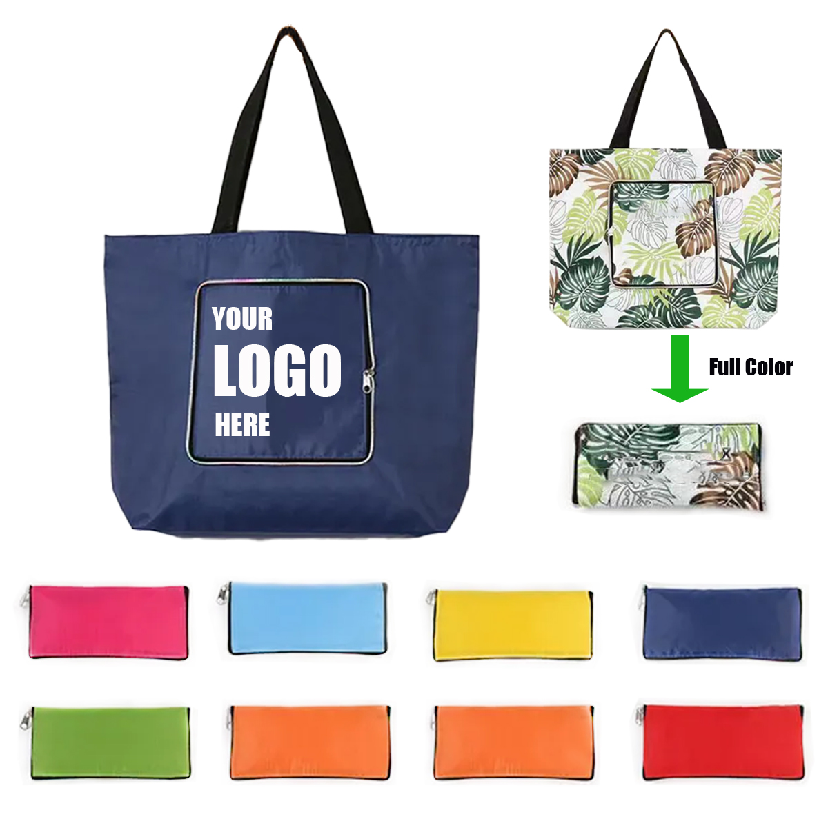 Full Color Folding zipper shopping bag 2
