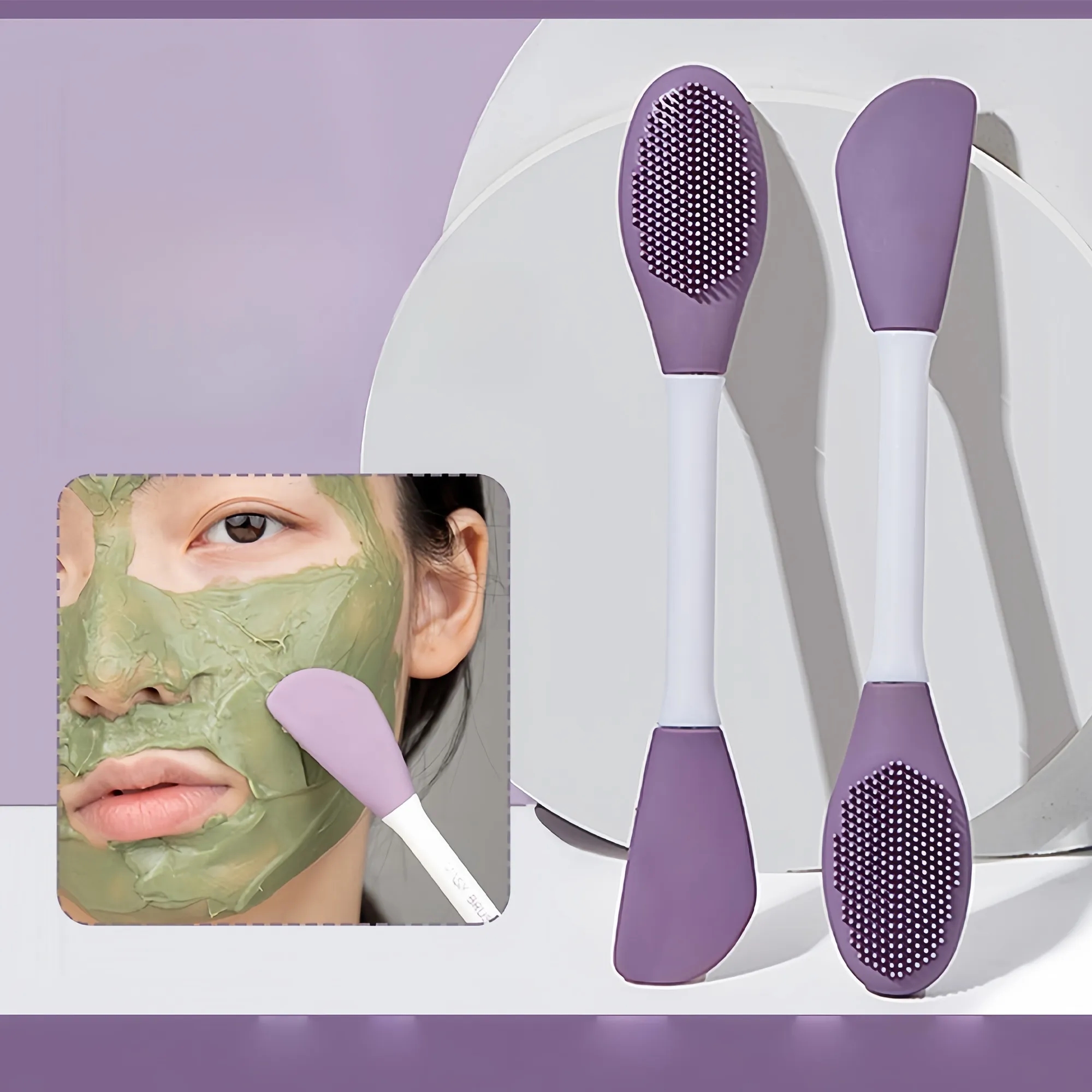 Dual-Ended Detachable Silicone Facial Brush 4