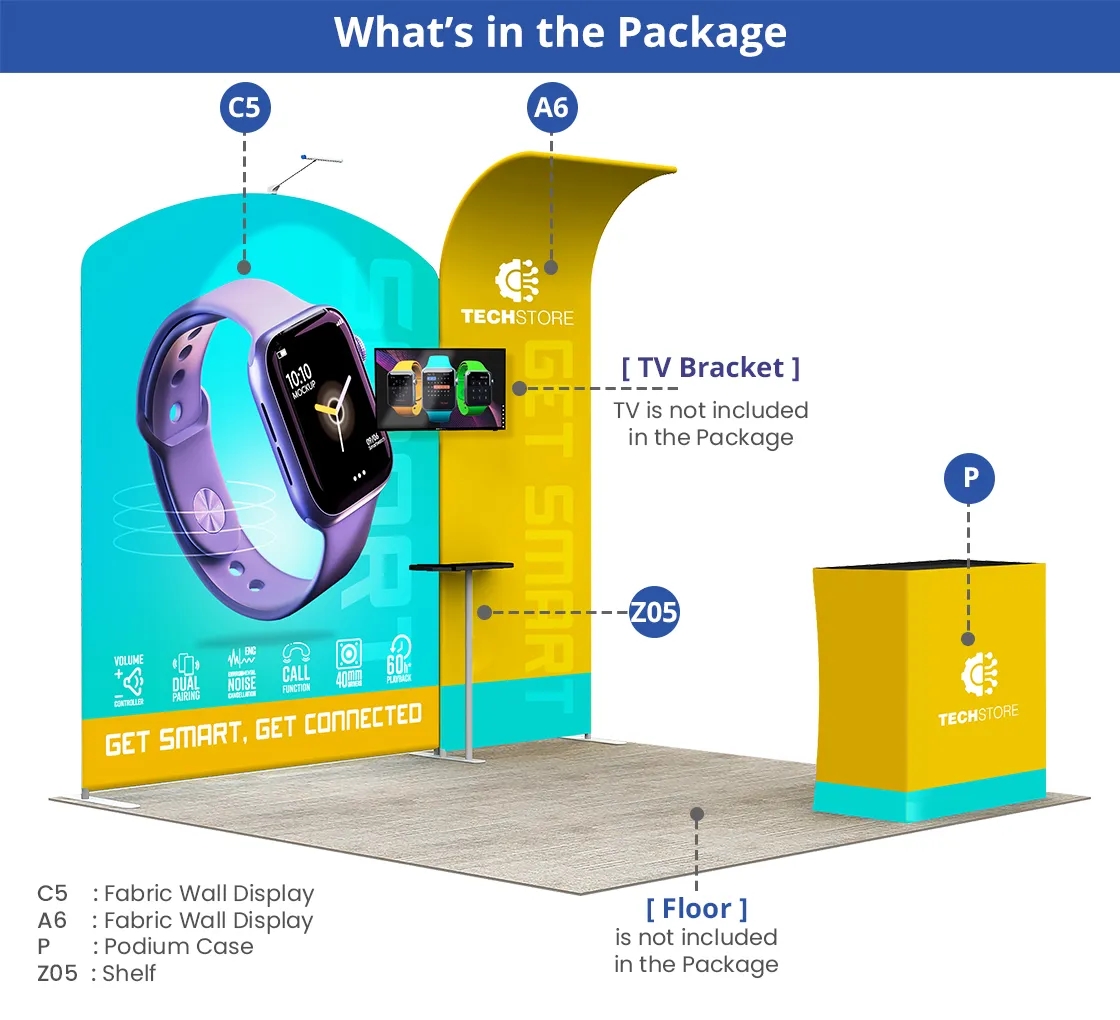 10ft Inline Trade Show Booth - Modular Display 13