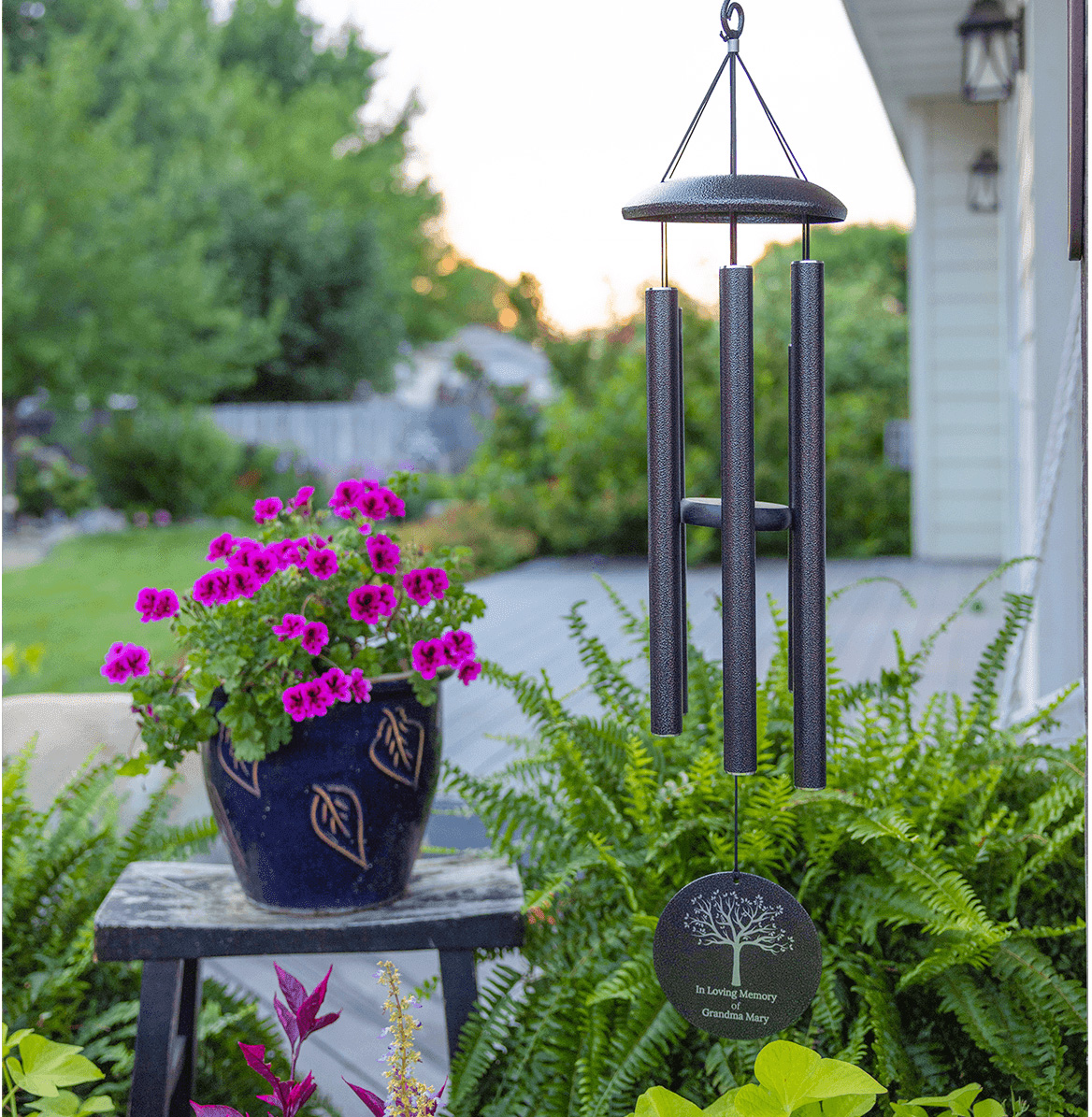36" Black Powder Coated Aluminum Wind Chime Made in USA 5