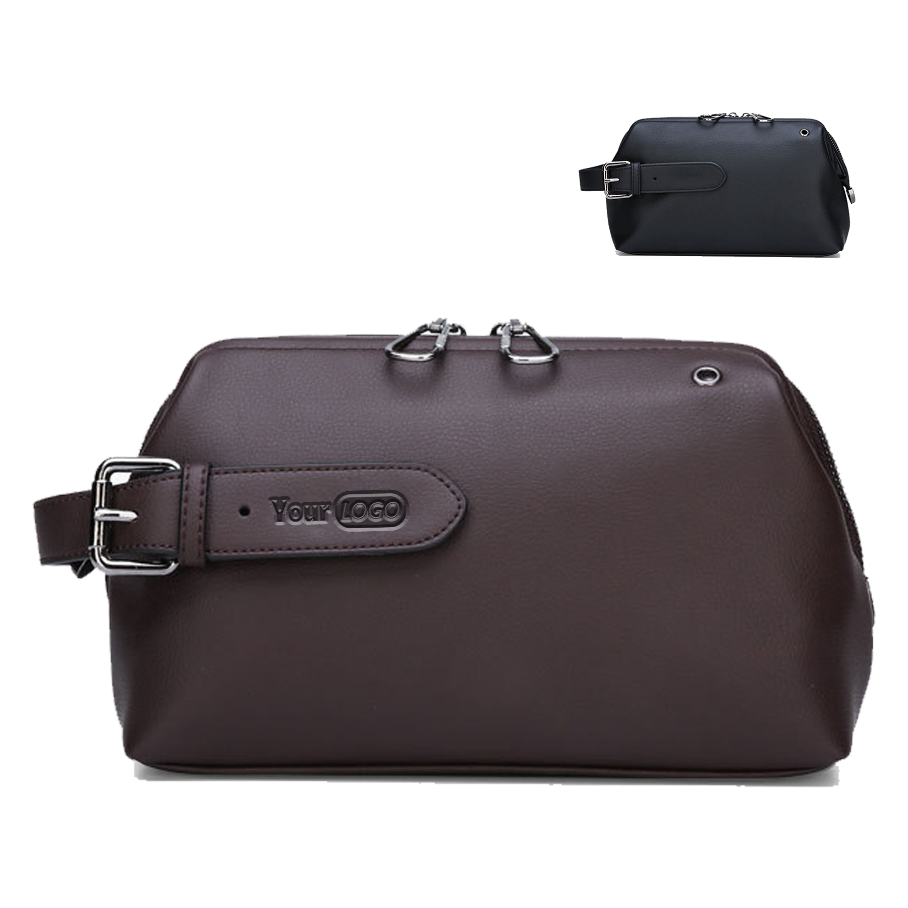 pu Men's large capacity soft leather handbag 6