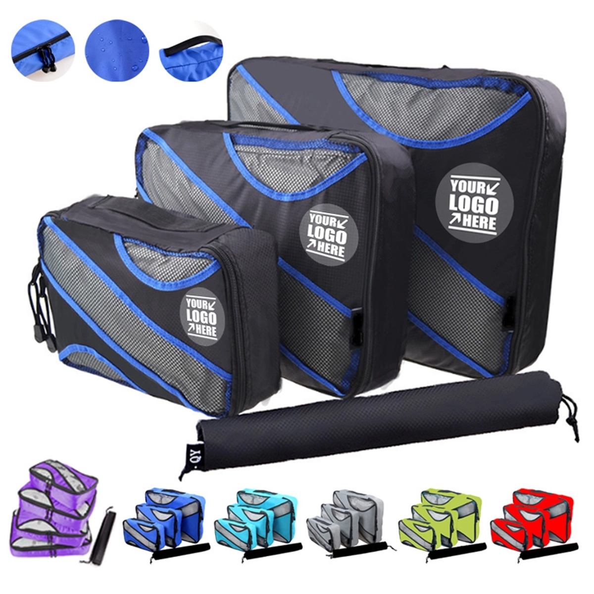 Custom 4 Set Durable Travel Luggage Packing Organizers 6