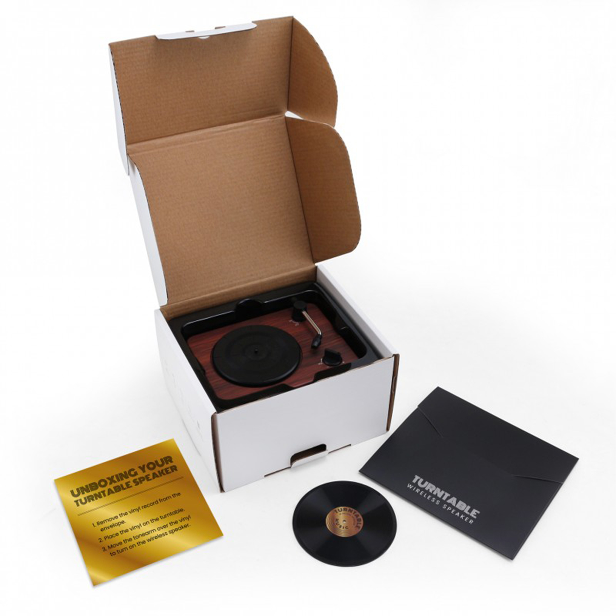 Turntable Wireless Speaker With Custom Record Envelope 4