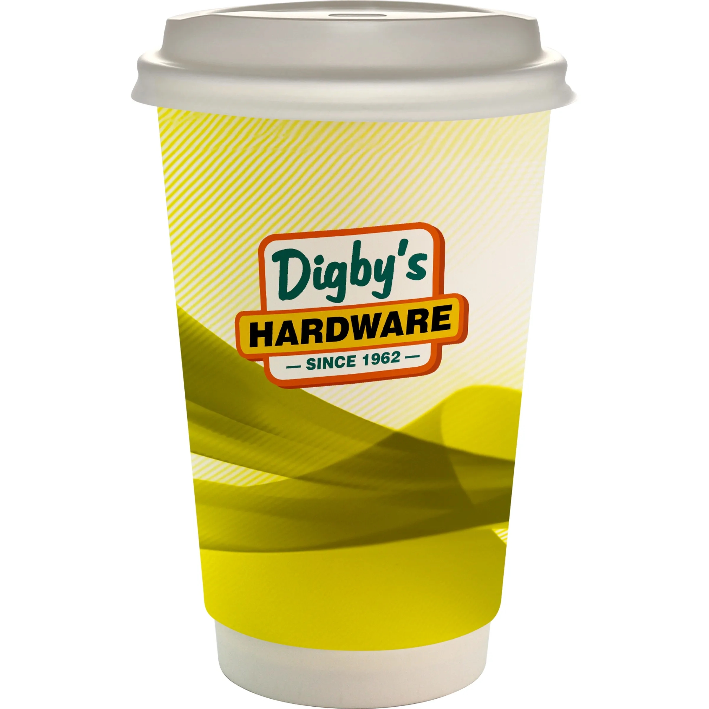 16 oz. Full Color Groovy Paper Cup With Lid 11