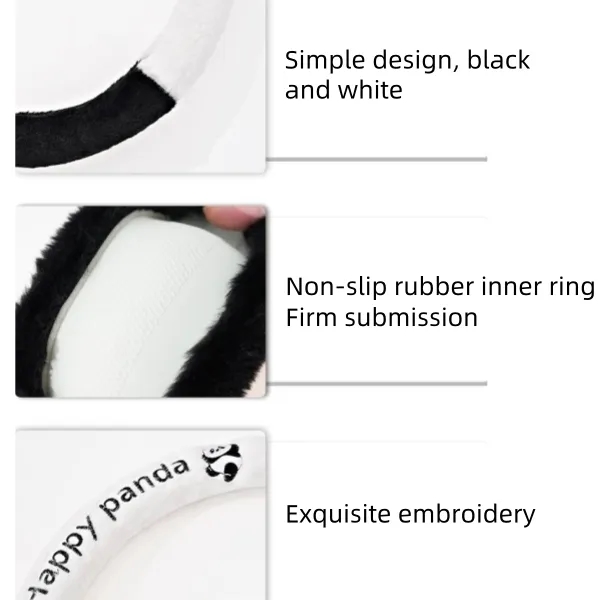 Soft Faux Wool Winter Car Stretch-On Steering Wheel Cover 3
