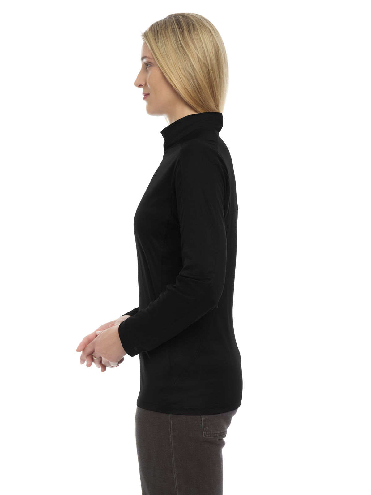 Blue Generation - Women's Pocketless Wicking Long Sleeve Zip Pullover 5