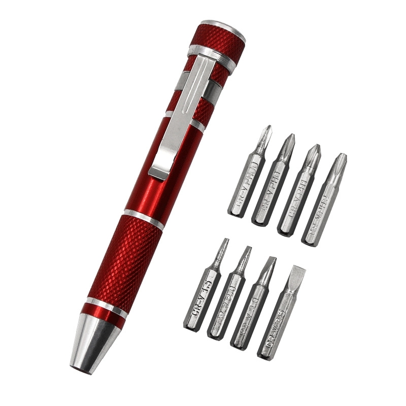 Pocket Pal Aluminum Tool Pen Screwdrivers 8