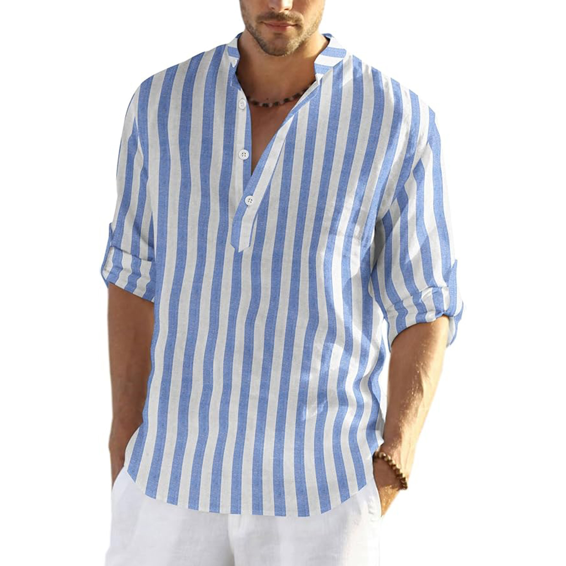 Men's Cotton And Linen Casual Shirts 22