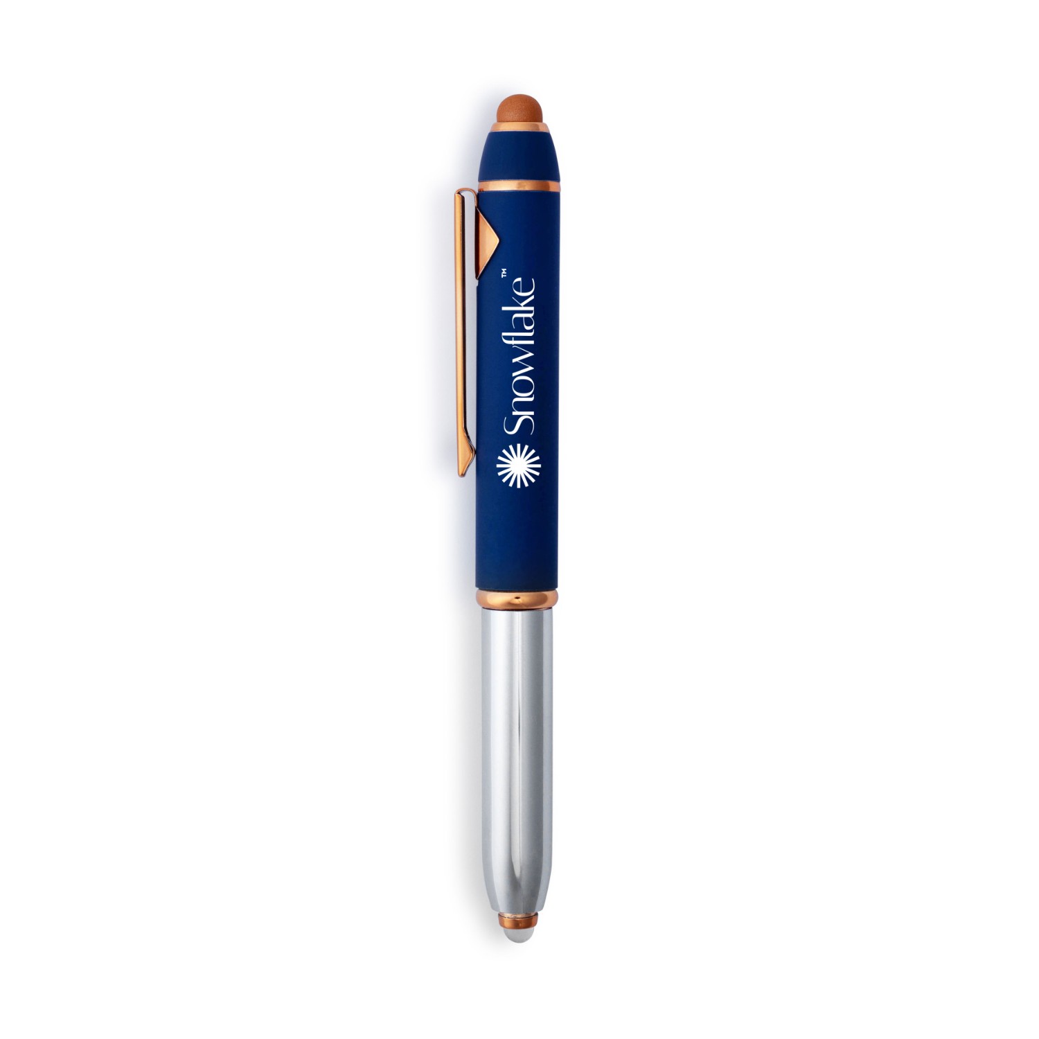 Flashlight and Stylus Two-Tone Metal Pen 4