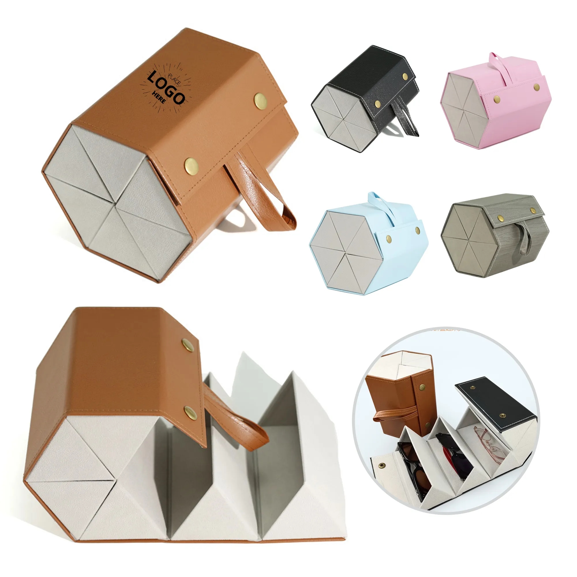 Foldable Hexagonal Glasses Case 2