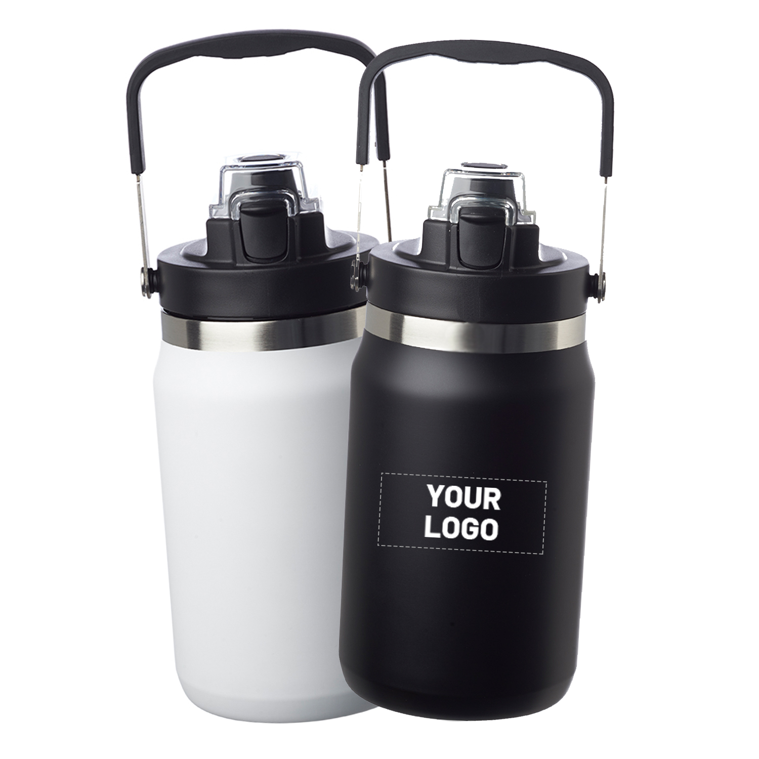 Double Wall Stainless Steel Bottle, 64 oz., custom water bottle with logo imprint 3