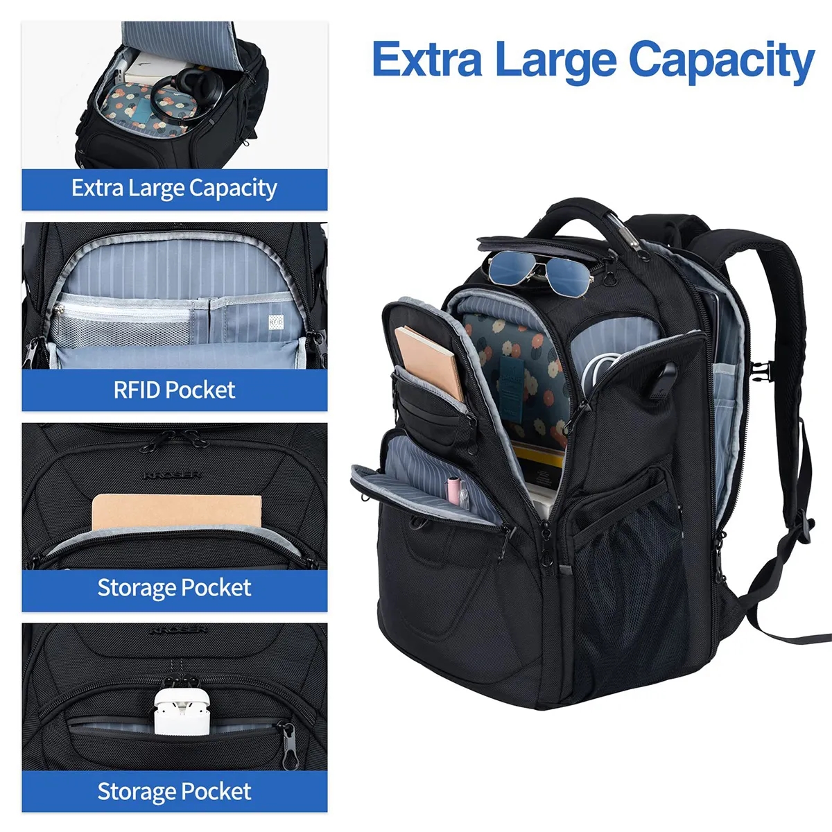 Extra Large Laptop Backpack Business Heavy Duty USB Port 8
