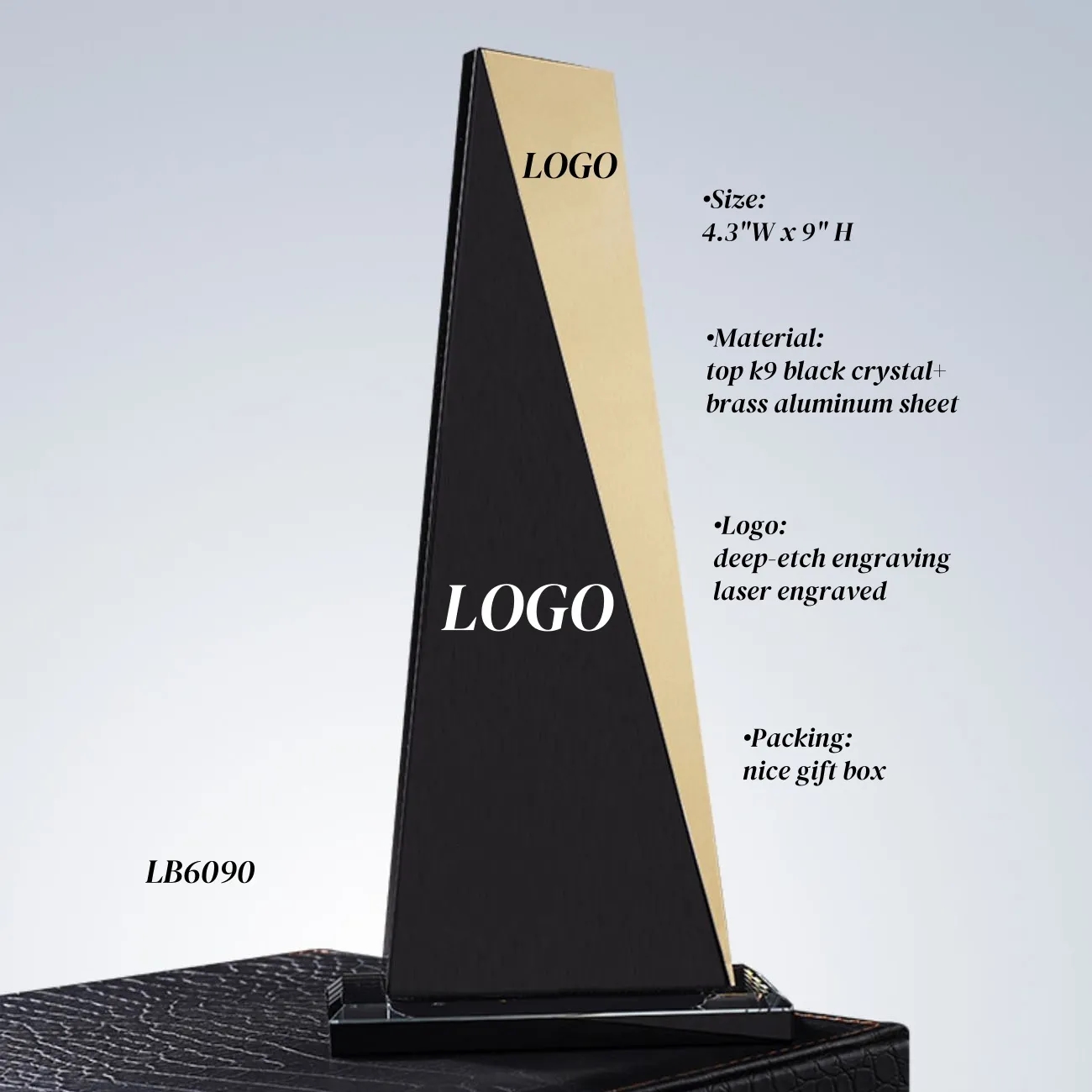 Personalized Crystal Throphy Glass Plaque Award 3
