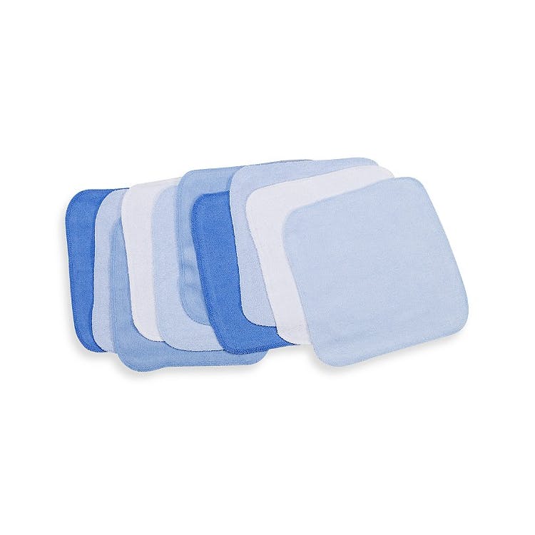 Terry Baby Washcloths - Assorted Blue 10 Pack 2